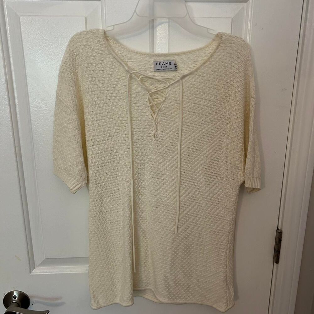 Frame Women's Cream and White Shirt
